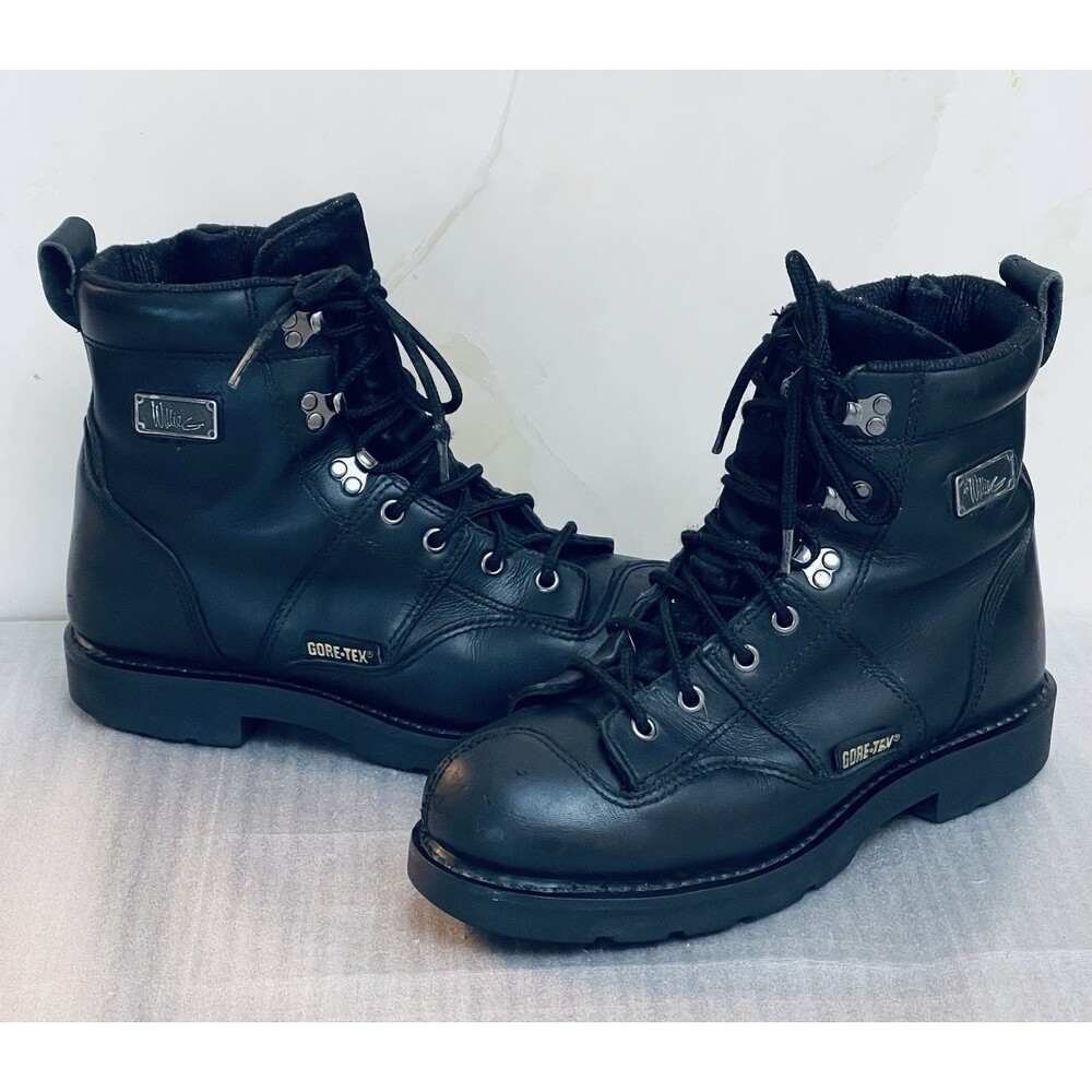 Harley-Davidson Women's Willie G Gore-Tex Black Leather Biker Boots Sz 9.5 EUR41